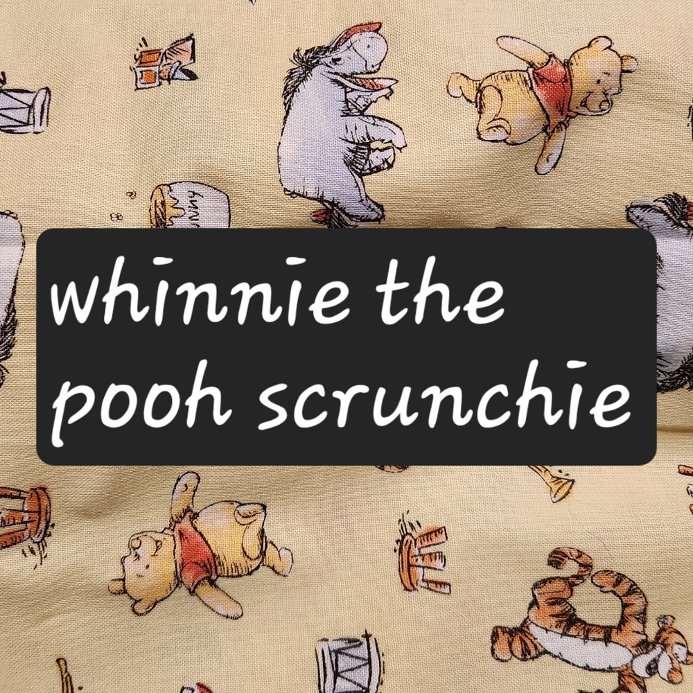 NEW STOCK!  3 for 20**  yellow Winnie the Pooh Character hand sewn scrunchie